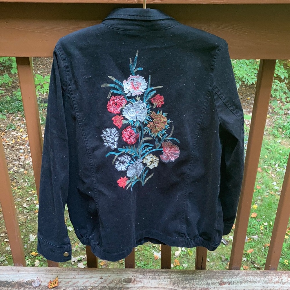 Just Fab black embroidered jacket